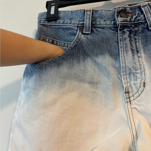 Y2K Ombre Studded Distressed Festival Denim GAP Punk Mini Flare Mom Short Small - Picture 4 of 9